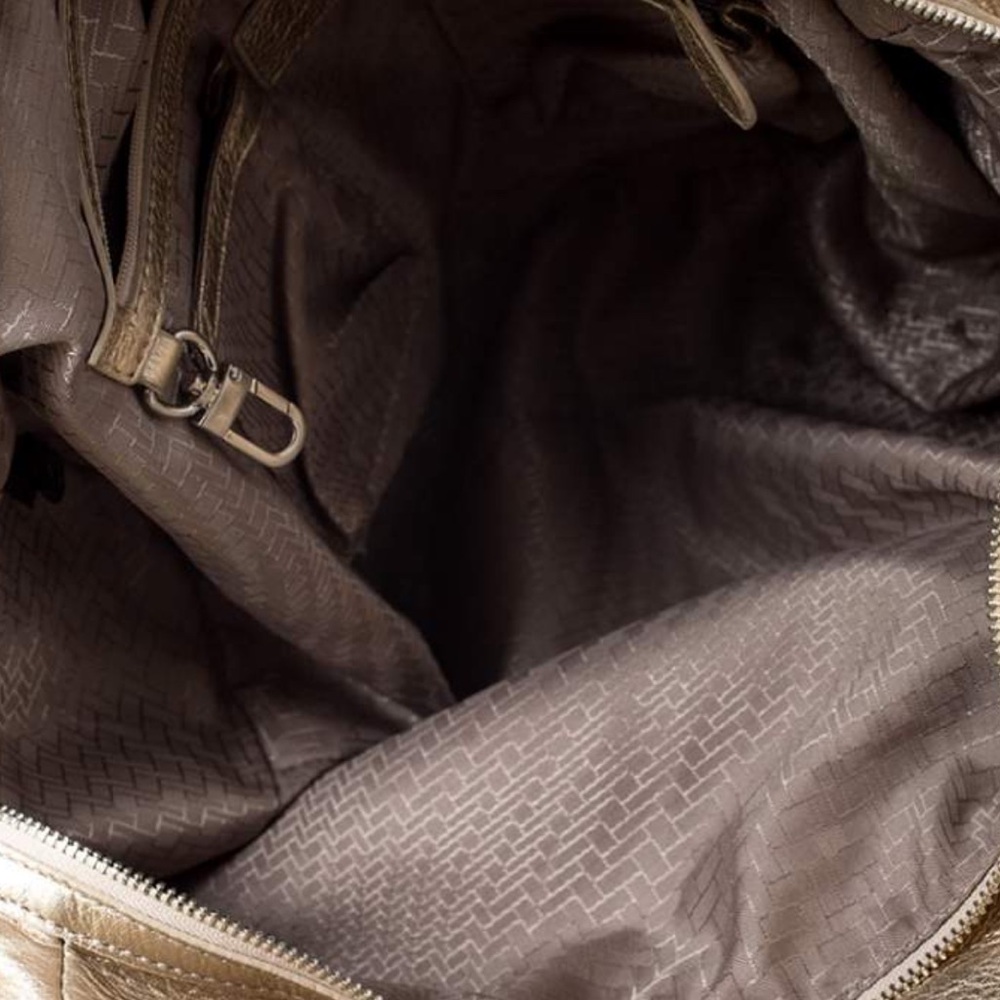 Cole Haan Metallic Gold Pebbled Large Leather Hobo - Picture 9 of 12